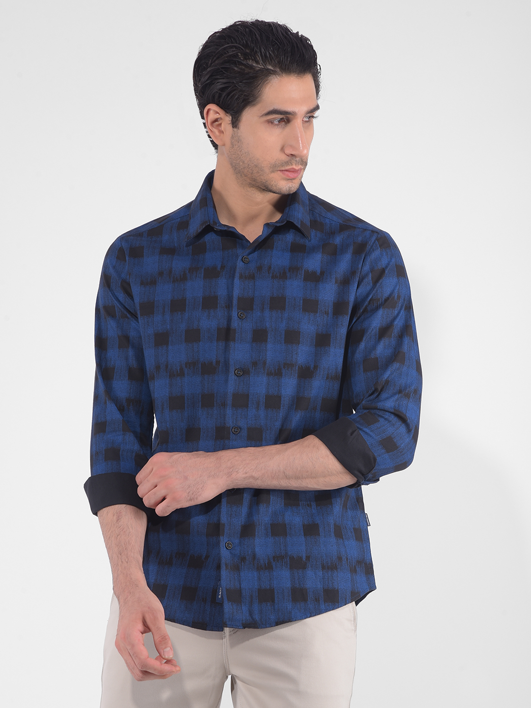 Numero Uno Men Checkered Blue Shirt